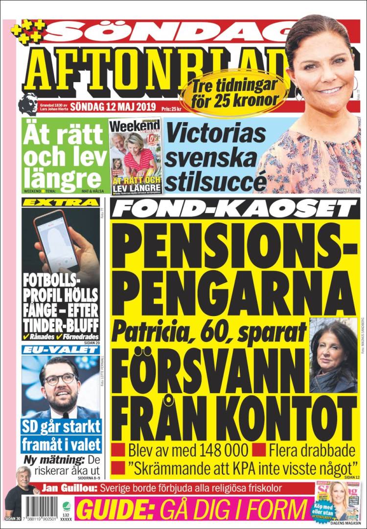 Portada de Aftonbladet (Suecia)