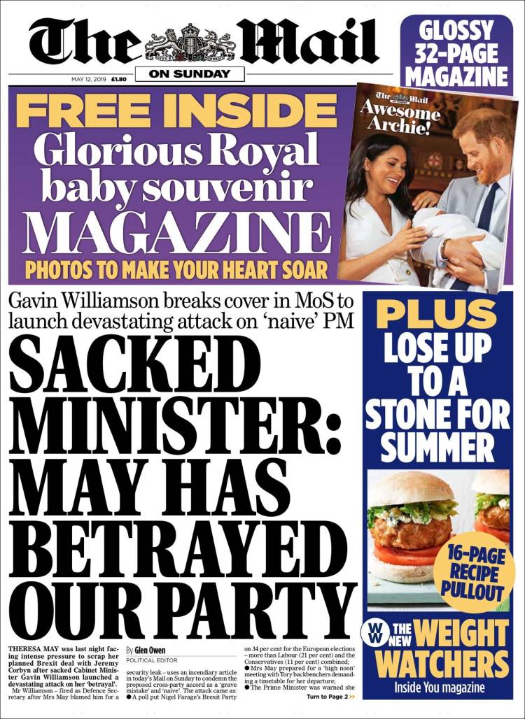 Portada de Daily Mail (Reino Unido)