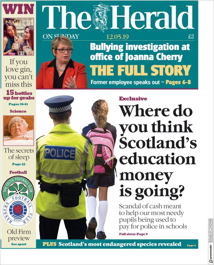 Portada de The Herald (Reino Unido)