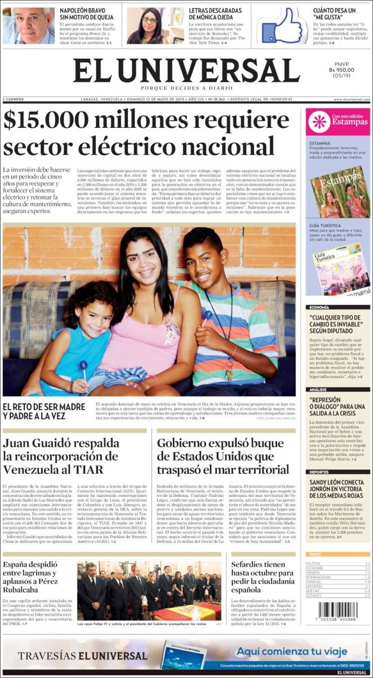 Portada de Universal (Venezuela)