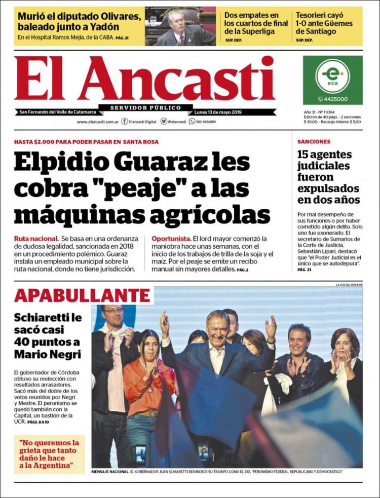 Portada de El Ancasti (Argentina)