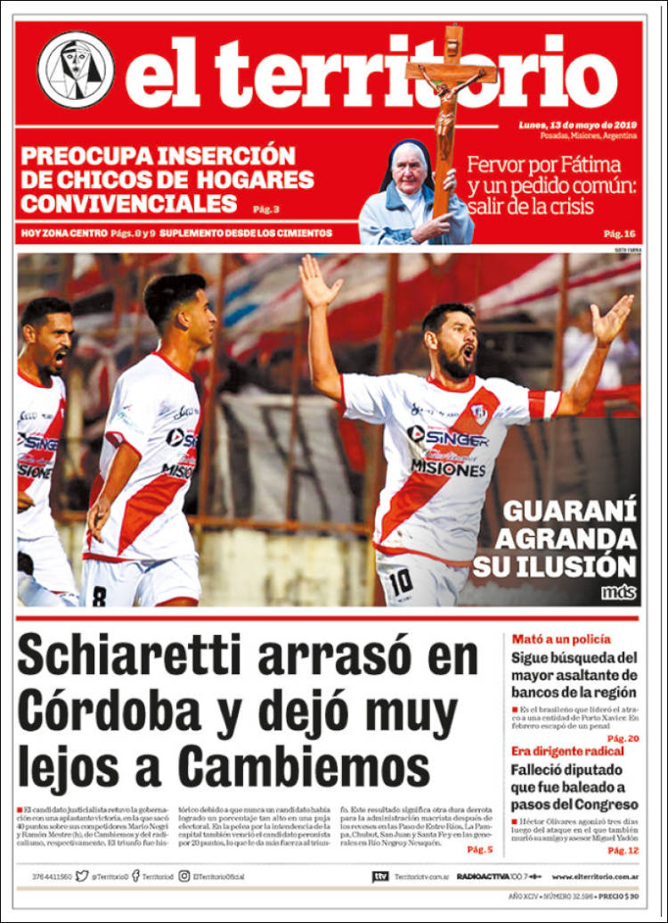 Portada de El Territorio (Argentina)