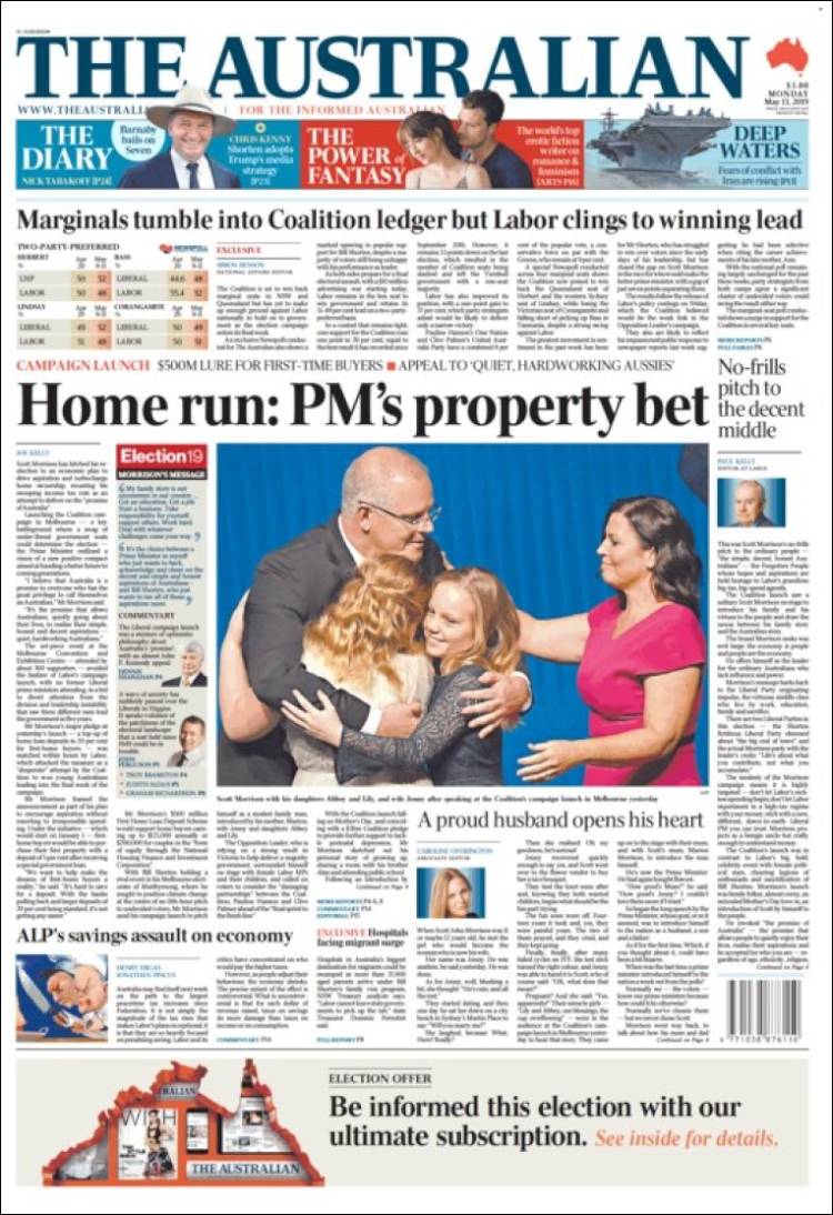 Portada de The Australian (Australia)