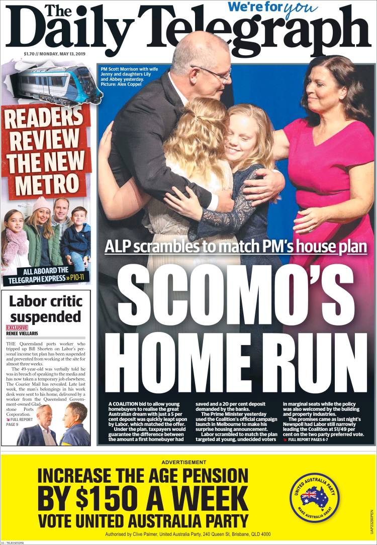 Portada de The Daily Telegraph (Australia)