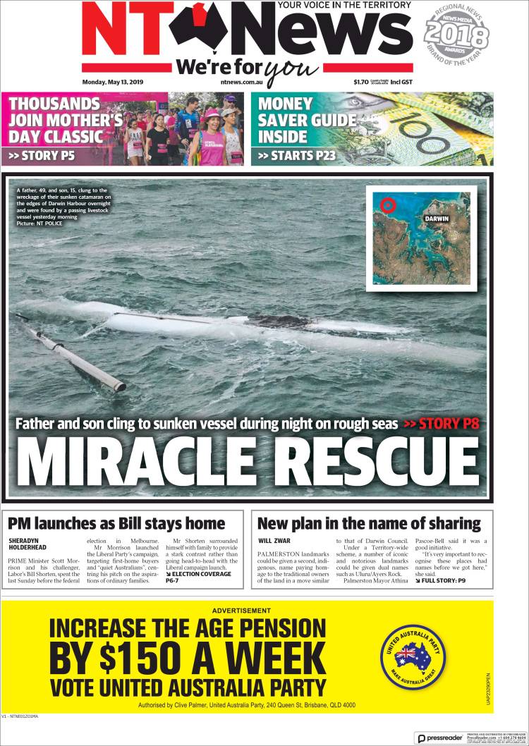 Portada de Northern Territory News (Australia)