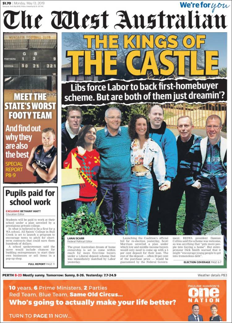Portada de The West Australian (Australia)