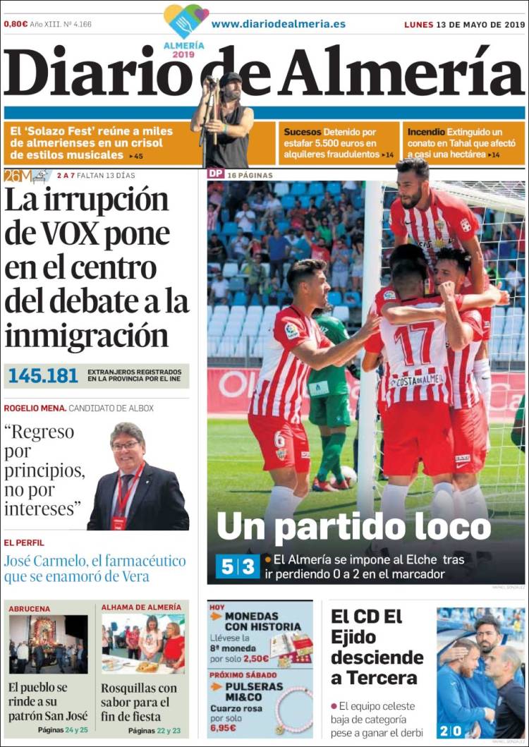 Portada de Diario de Almería (España)