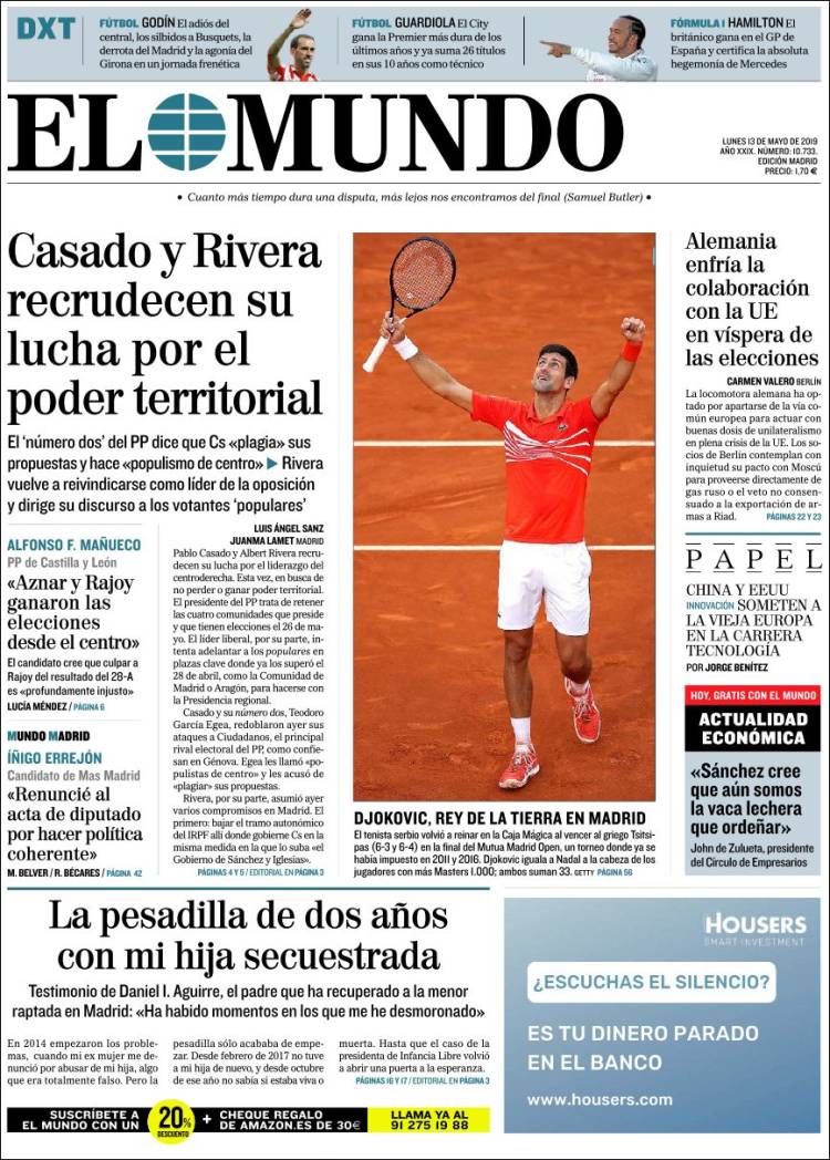 Portada de El Mundo (España)