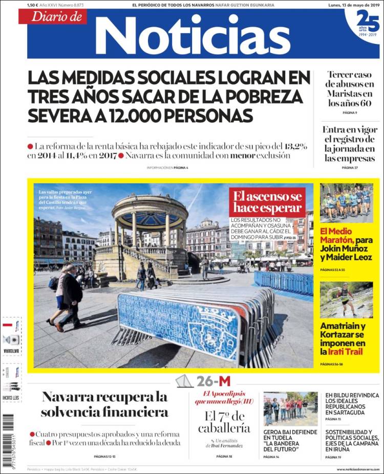 Portada de Noticias de Navarra (España)