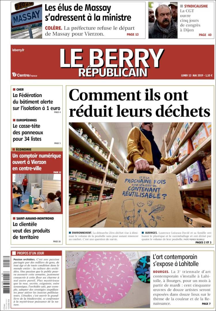 Portada de Berry Republicain (Francia)