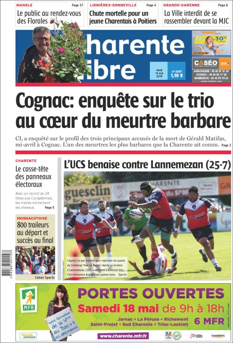 Portada de Charente Libre (Francia)