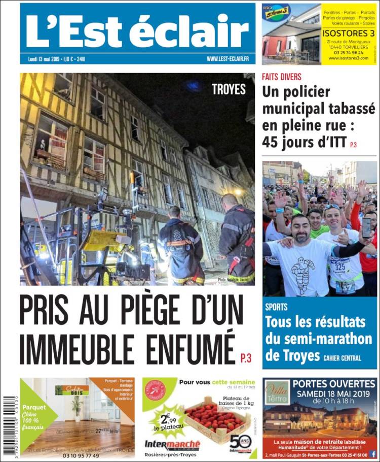 Portada de L'Est Eclair (Francia)