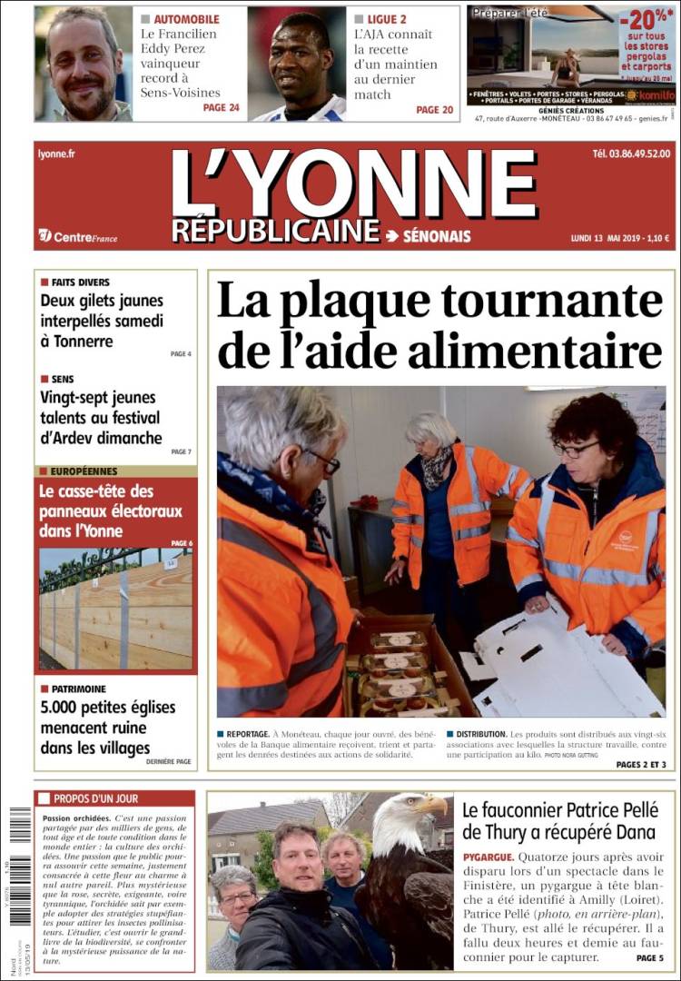 Portada de L'Yonne-Républicaine (Francia)