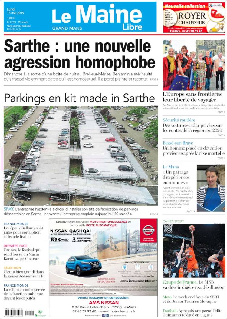 Portada de Le Maine Libre (Francia)