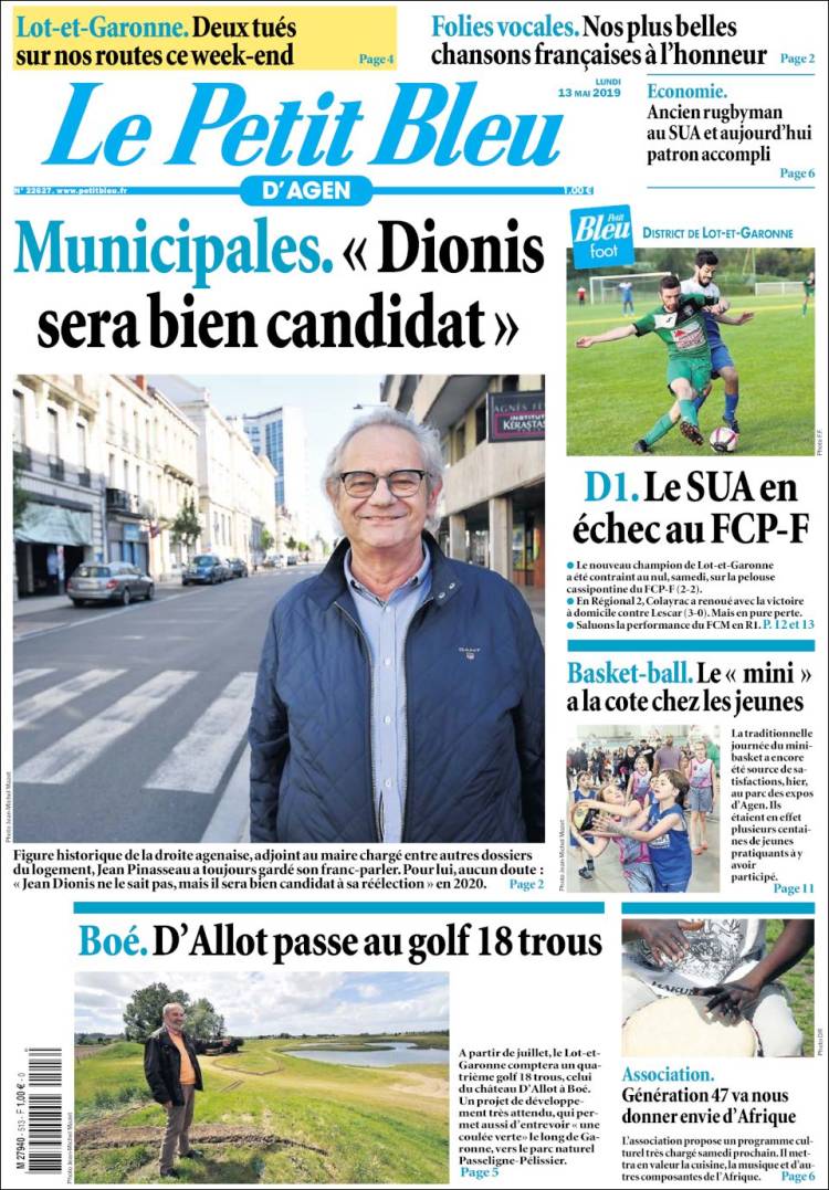 Portada de Le Petit Bleu (Francia)