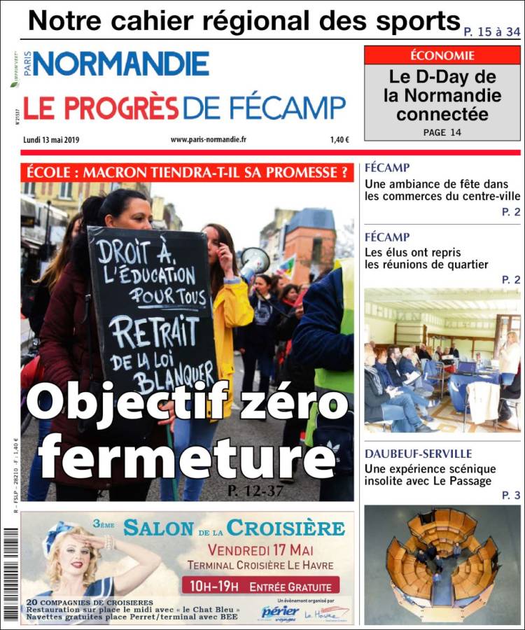 Portada de Progres de Fecamp (Francia)