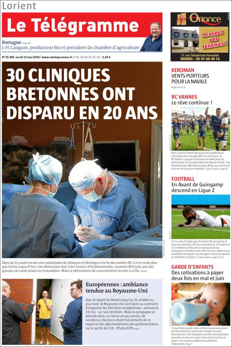 Portada de Télégramme (Francia)