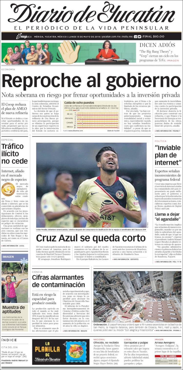 Portada de Diario de Yucatán (México)