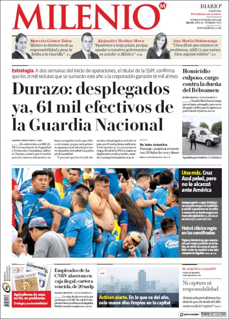 Portada de Milenio (México)