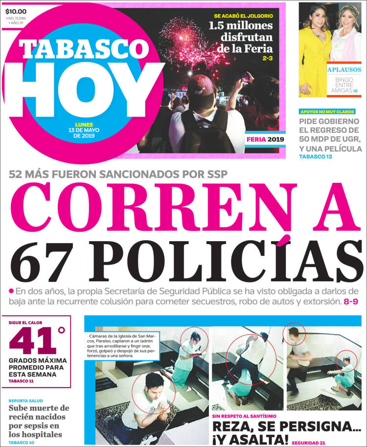 Portada de Tabasco Hoy (México)