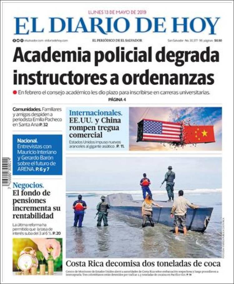 Portada de El Diario de Hoy (El Salvador)