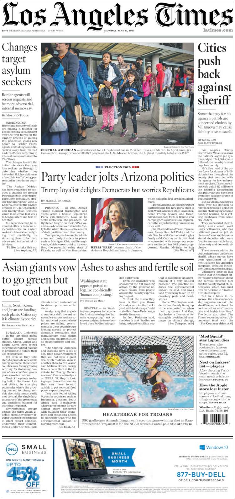 Portada de Los Angeles Times (USA)