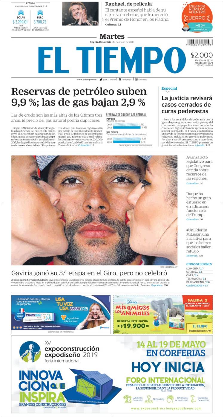 Portada de El Tiempo (Colombia)