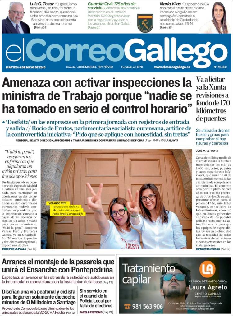 Portada de El Correo Gallego (Espa&ntilde;a)