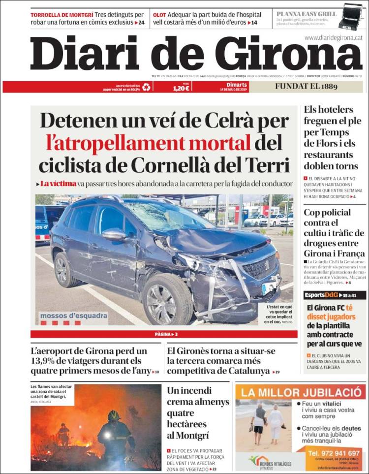 Portada de Diari de Girona (Espa&ntilde;a)