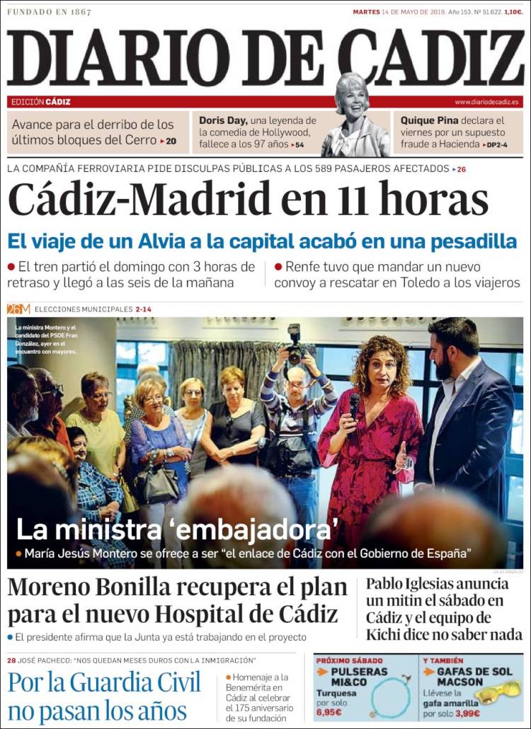 Portada de Diario de Cádiz (Espa&ntilde;a)