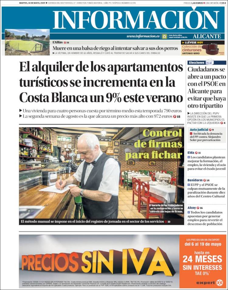 Portada de Diario Información (Espa&ntilde;a)