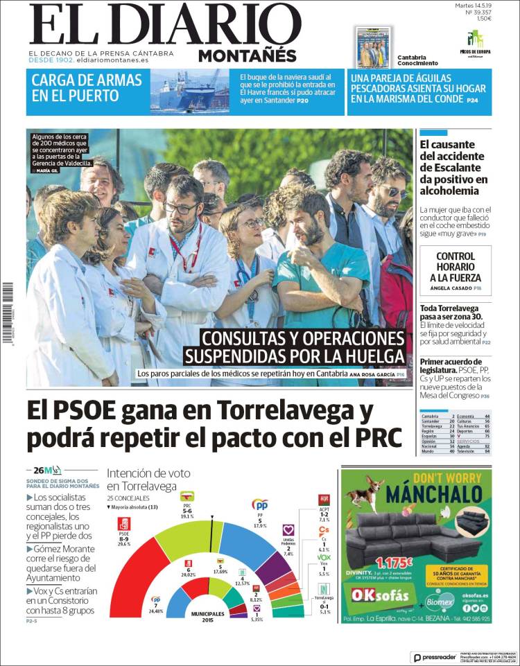 Portada de El Diario Montañés (Espa&ntilde;a)