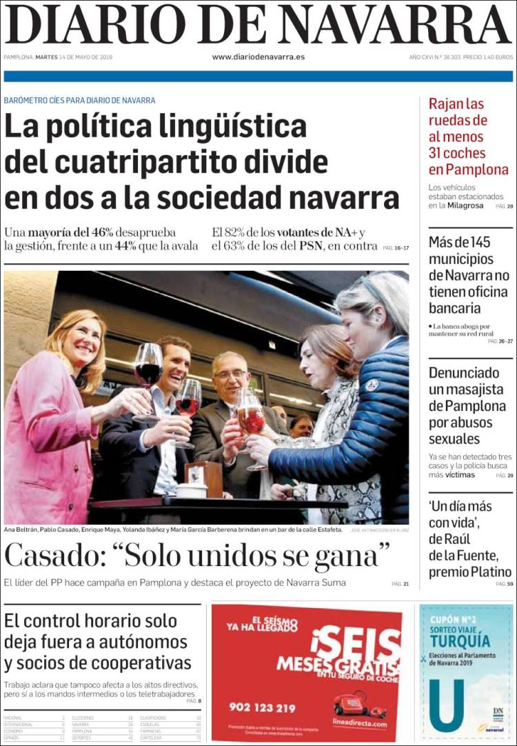 Portada de Diario de Navarra (Espa&ntilde;a)