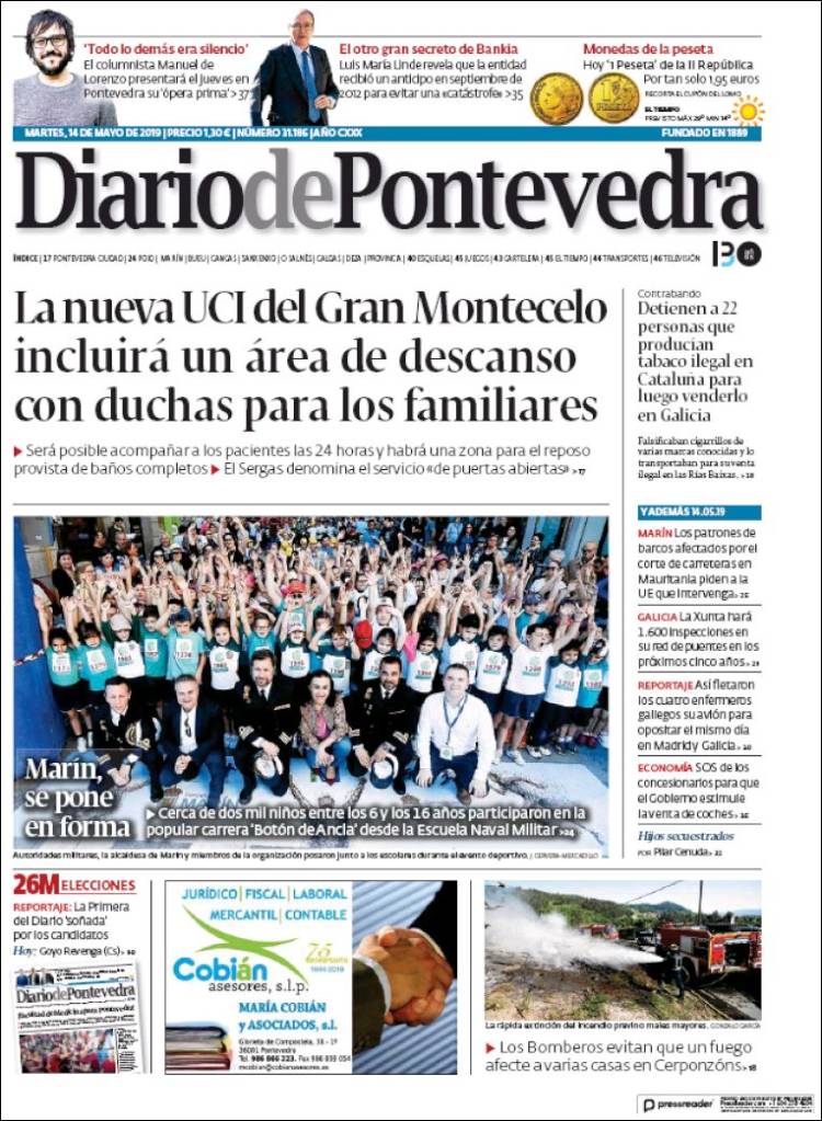 Portada de Diario de Pontevedra (Espa&ntilde;a)