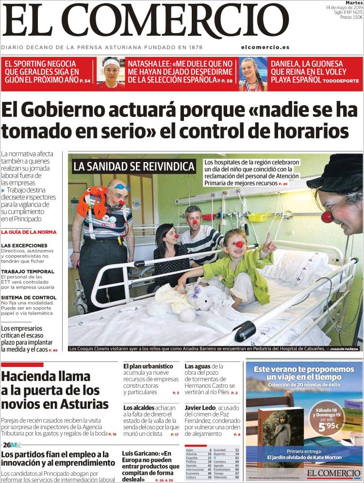 Portada de El Comercio - Gijón (Espa&ntilde;a)