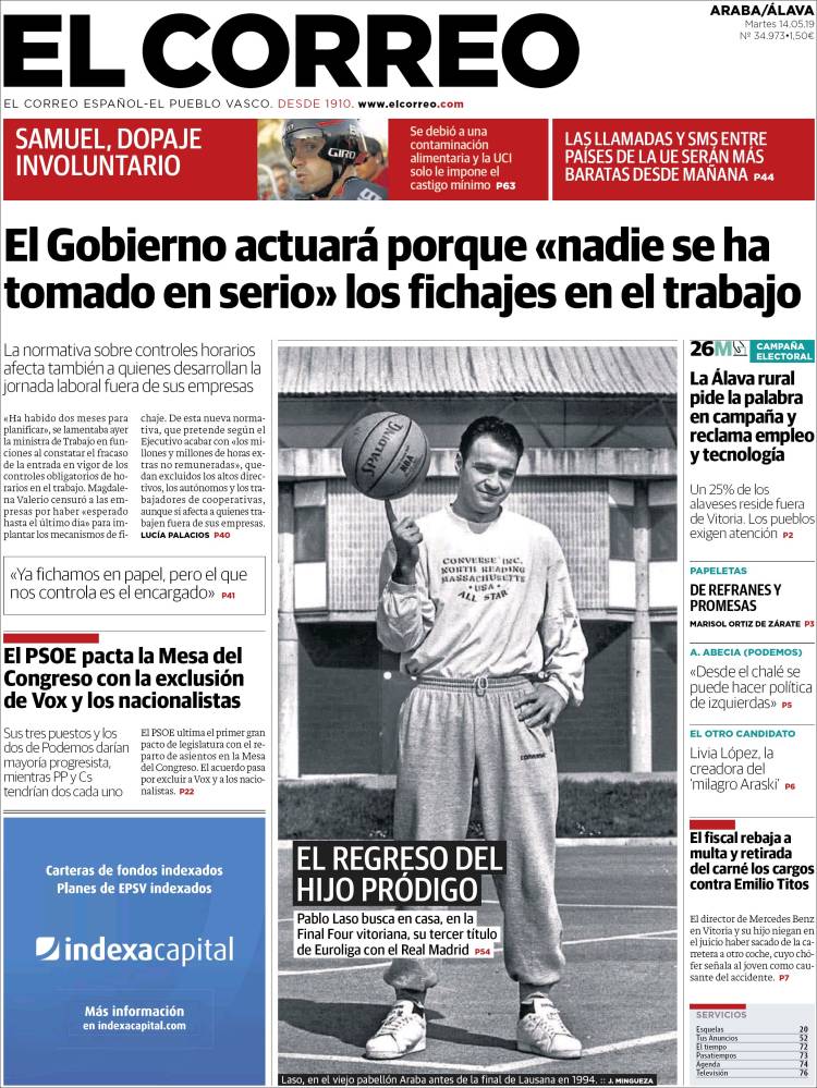 Portada de El Correo - Álava (Espa&ntilde;a)