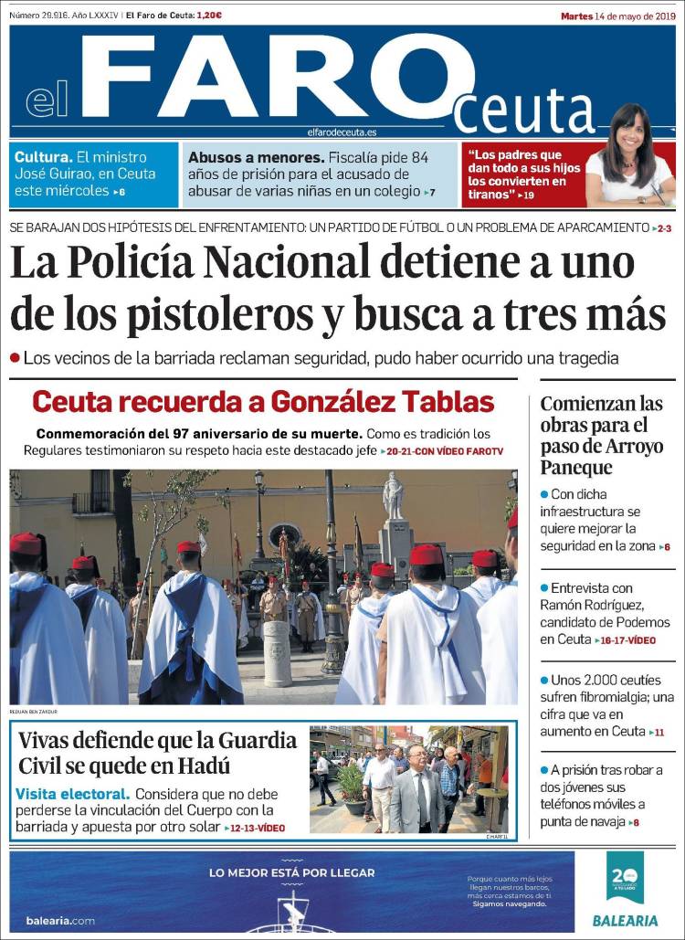 Portada de El Faro de Ceuta (Espa&ntilde;a)