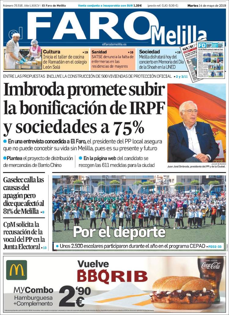 Portada de El Faro de Melilla (Espa&ntilde;a)
