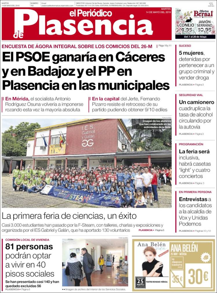 Portada de El Periódico de Extremadura (Espa&ntilde;a)