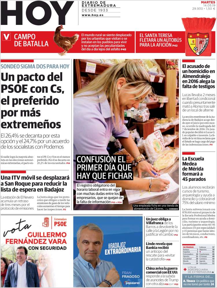 Portada de Hoy - Badajoz (Espa&ntilde;a)