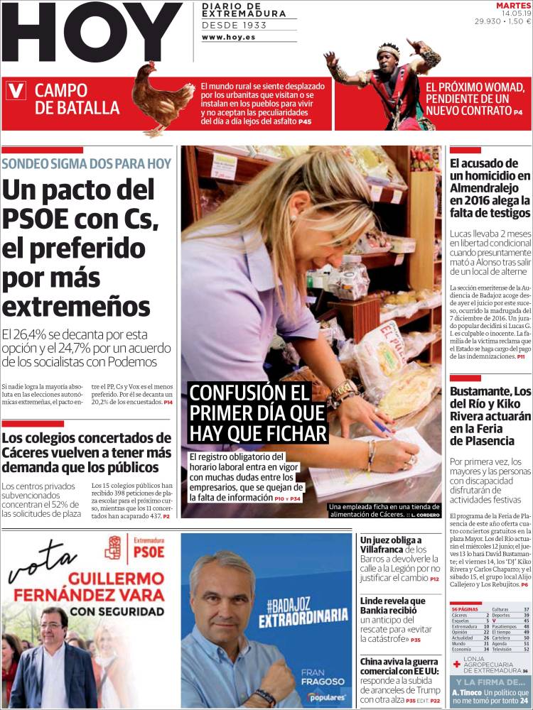 Portada de Hoy - Caceres (Espa&ntilde;a)