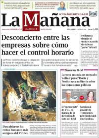 Portada de La Mañana - Diari de Ponent (Espa&ntilde;a)