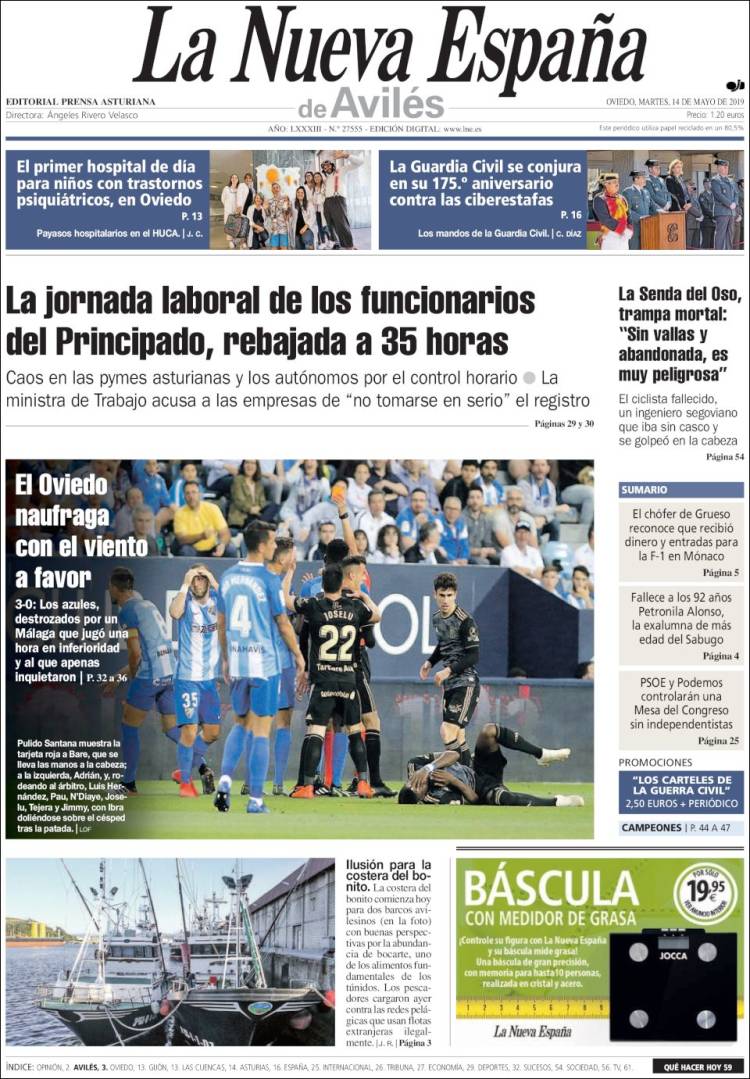 Portada de La Nueva España - Avilés (Espa&ntilde;a)