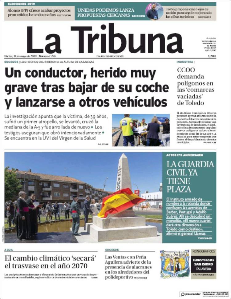Portada de La Tribuna de Toledo (Espa&ntilde;a)