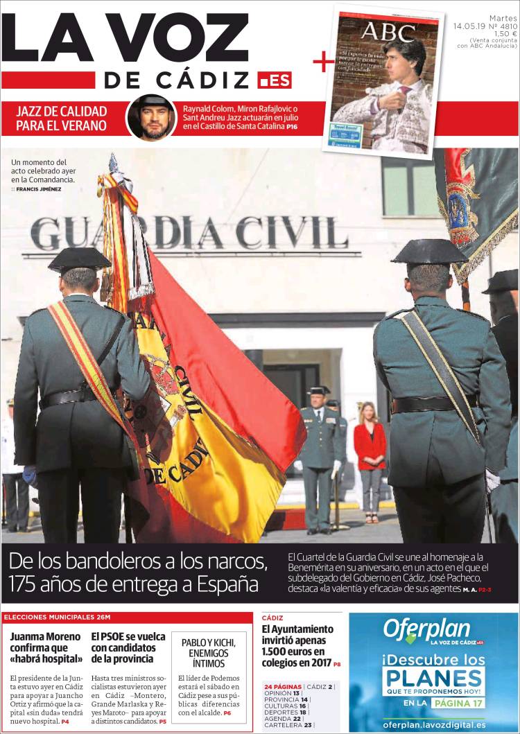 Portada de La Voz de Cádiz (Espa&ntilde;a)