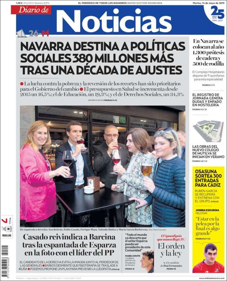 Portada de Noticias de Navarra (Espa&ntilde;a)