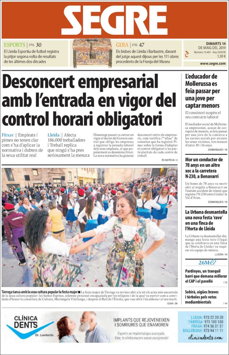 Portada de Segre (Espa&ntilde;a)