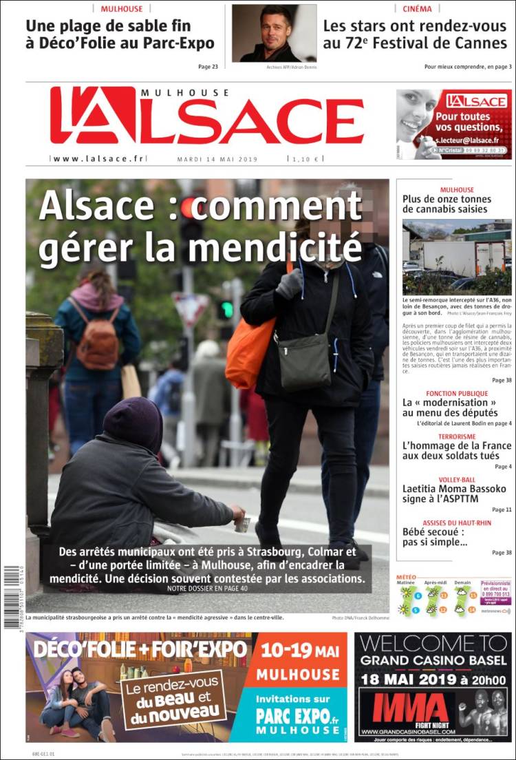 Portada de Journal L'Alsace (Francia)