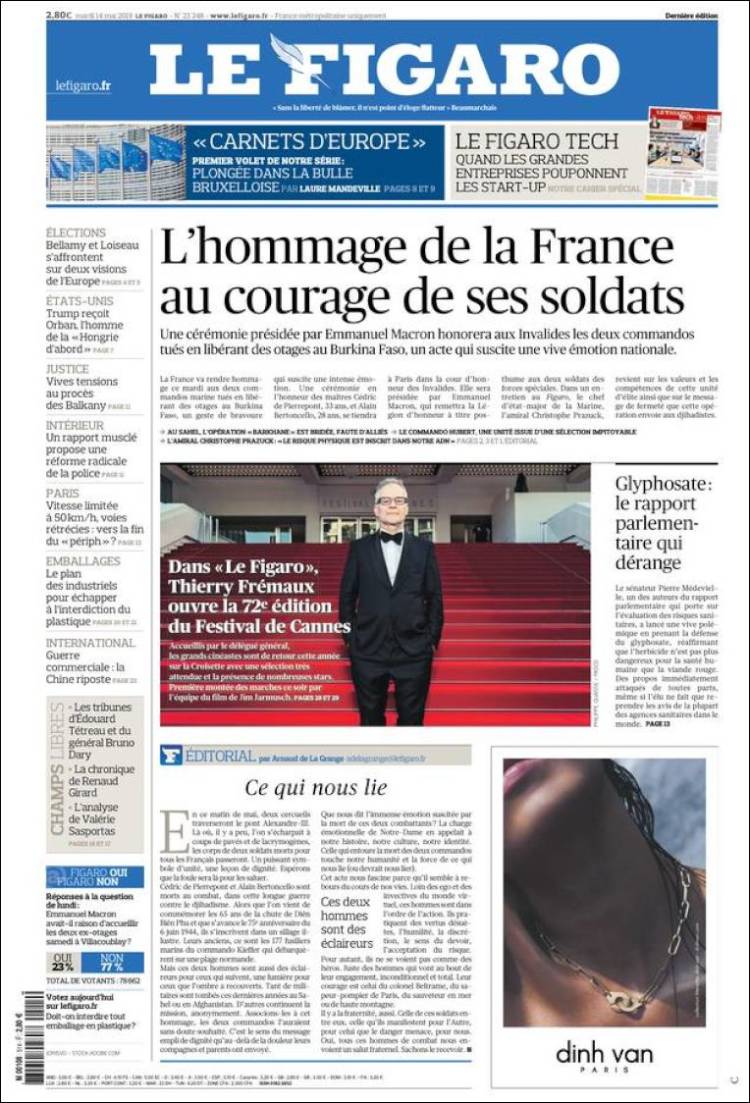 Portada de Le Figaro (Francia)
