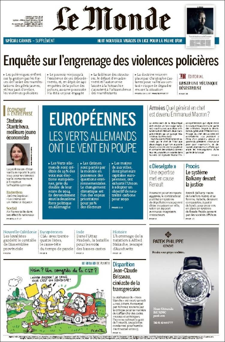 Portada de Le Monde (Francia)